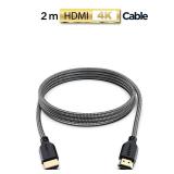 PowerBear 4K HDMI Cable 6 ft [2 Pack] High Speed, Braided Nylon & Gold Connectors, 4K @ 60Hz, Ultra HD, 2K, 1080P, ARC & CL3 Rated | for Laptop, Monitor, PS5, PS4, Xbox One, Fire TV, Apple TV & Moreâ