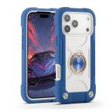 MARKILL Compatible with iPhone 17 Pro Max Case 6.9 Inch with Ring Stand, Heavy-Duty Military Grade Shockproof Phone Kids Cover for iPhone 17 Pro Maxr (Blue) - Retail: $19