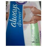 Always Discreet for Sensitive Skin Underwear, Four Times Skin Protection, Dermatologically Tested, Fragrance-Free, Maximum Absorbency, Small/Medium, 28 Count - Retail: $23