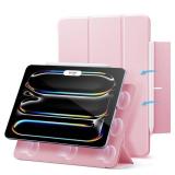 ESR for iPad Pro 11 Inch Case (M5/M4) 2025/2024, Strong Magnetic Attachment, Slim Trifold Stand Case, Supports Pencil Pro and Pencil(USB-C), Tough Protection, Auto Sleep/Wake, Rebound Series, Pink - R