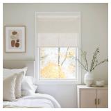 NICETOWN Linen French Door Curtain No Drill Roman Shades for Windows, Ivory Solid Cordless Blinds for Farmhouse Door Window Covering with Light Filgtering, W26 x L69, 1Pc - Retail: $24