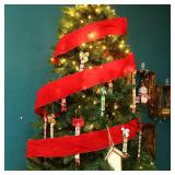 Syhood Christmas Wired Velvet Ribbon with Gold Edge Waterproof Velvet Decoration Ribbon Wrapping for Xmas Wreath Bows Floral Craft Ornaments(4 Inch X 100 Yard,Red/Gold) - Retail: $44