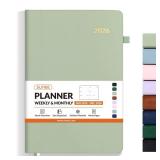SUNEE 2026 Weekly & Monthly Hardcover Planner 5.5\" x 8.3\" - 12 Month (January 2026 - December 2026), Small Hardcover Planner, Pocket, Notes, 100 GSM Paper, Sage Green - Retail: $10