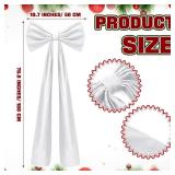 Knitgrip 20 x 71 Inches Christmas Extra Large Velvet Bows Christmas Tree Topper Decor Giant Xmas Tree Toppers Bows for Home Wreath Wall Backdrop Birthday Wedding Party Decorations(White) - Retail: $30