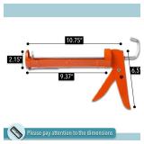 Bates- Caulking Silicone Gun, 10:1 Thrust Ratio, Hand Caulking Guns, No Drip - Retail: $10