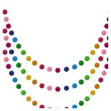 Boao 3 Pieces Wool Felt Ball Garland Colorful Pom Pom Garland Handmade 6.5 Feet Long 24 Balls Felt Banner for Wall Christmas Tree Decoration (Rainbow) - Retail: $17