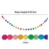 Boao 3 Pieces Wool Felt Ball Garland Colorful Pom Pom Garland Handmade 6.5 Feet Long 24 Balls Felt Banner for Wall Christmas Tree Decoration (Rainbow) - Retail: $17