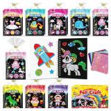 FUNNYB&G Foil Art Party Favors for Kids - 24 Pack Foil Art Crafts Kits Coloring Books, Goodie Bag Stuffers Party Favors for Kids 4-8 8-12, Bulk Birthday Classroom Prizes Girls Boys Gifts Halloween - R