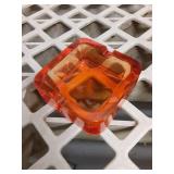 Orange Glass Square Ashtray - Retail: $12