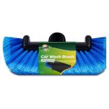 SCRUBIT 12\" Car Wash Brush with Soft Bristles for Car Truck Boat Deck & House Cleaning, Exterior Washing Brush Connects with Pole & Hose Storage Bag Included (Blue) - Retail: $18