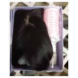 Inifale Hair Toppers for Women Clip in Bangs Real Human Hair,10 Inch 30g Brown Black Topper for Women 150% Density Silk Base Clip in Pieces Straight Hair for Thin Hair Daily Use