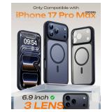 TOCOL for iPhone 17 Pro Max Case, Compatible with Magsafe, Full Camera Protection, Built-in Magnetic Ring, Translucent Matte Phone Case for iPhone 17 Pro Max 6.9 inch (Black) - Retail: $9