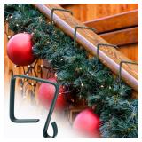Ripeng 24 Pack Christmas Banister Light Clips for Garland Stockings 2.17 x 2.17 Inch Green Stair Railing Light Clips Banister Hooks for Xmas Holiday Decoration - Retail: $20