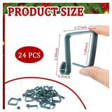 Ripeng 24 Pack Christmas Banister Light Clips for Garland Stockings 2.17 x 2.17 Inch Green Stair Railing Light Clips Banister Hooks for Xmas Holiday Decoration - Retail: $20