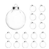 16 pcs Hanging Clear Plastic Fillable Ornaments, 2.36\" DIY Christmas Balls Craft Ornaments for Christmas Tree, Halloween and Wedding Birthday Party Decorations, Creative Gifts (60 mm) - Retail: $10