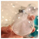 16 pcs Hanging Clear Plastic Fillable Ornaments, 2.36\" DIY Christmas Balls Craft Ornaments for Christmas Tree, Halloween and Wedding Birthday Party Decorations, Creative Gifts (60 mm) - Retail: $10