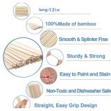 DaTpuik 1/2 x 12 Inch 25PCS Dowel Rods Wood Sticks Wooden Dowel Rods -Unfinished Bamboo Sticks - for Crafts and DIYers - Retail: $11