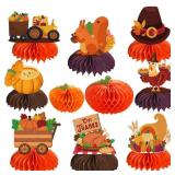 10 Pcs Thanksgiving Centerpieces for Party Table Decorations, Double-sided Autumn Honeycomb Centerpieces for Autumn Thanksgiving Birthday Party Fall Classroom Decor Supplies - Retail: $6