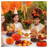 10 Pcs Thanksgiving Centerpieces for Party Table Decorations, Double-sided Autumn Honeycomb Centerpieces for Autumn Thanksgiving Birthday Party Fall Classroom Decor Supplies - Retail: $6