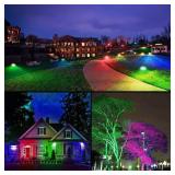 Led Flood Light 30W, 300W Equivalent 3000 LM Outdoor Color Changing Led Stage Landscape Lights, Bluetooth RGBW Smart Floodlights 2700K & 16 Million Colors&Timing& Music Sync, IP66ï¼US 3-Plug (2 Pa