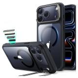 ESR for iPhone 17 Pro Max Case with Stash Stand, Camera Control Cover Compatible with MagSafe, Military-Grade Drop Protection Magnetic Phone Case, Scratch-Resistant Back Cover,Clear Black - Retail: $3