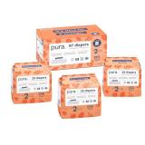 Pura Hypoallergenic Diapers, Size 2 (7-13 lbs) Totally Chlorine Free, Wetness Indicator, Suitable for Sensitive Skin, Soft Organic Cotton, Overnight, 3 Packs of 29 (87 Baby Diapers) - Retail: $30