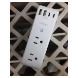 Surge Protector Outlet Extender - with Rotating Plug, 6 AC Multi Plug Outlet with 4 USB Ports (2 USB C), 1800J Wall Charger, 3-Sided Power Strip with Spaced Outlet Splitter for Home, Office, Travel - 