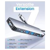 Hiearcool USB C Hub for MacBook â 7-in-1 USBC Adapter with 4K HDMI, 100W PD, USB 3.0 5Gbps Ports, SD/TF Card Reader â USB-C Dongle for Office, Meetings, Travel & Home Setup-Space Grey - Reta