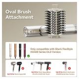 Esctabalt Oval Brush Attachment for Shark Hair Dryer, Smoothing Blow Dryer Brush for Straight, Wavy, Curly, and Coily Hair, Compatible with Shark FlexStyle and HD400 Series - Retail: $30