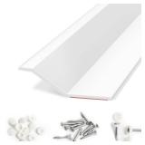 Elvone Garage Door Seal Top and Sides, 40 FT Universal TPE Weather Stripping Trim Weatherproofing Seal with Nails and Lids in White - Retail: $30
