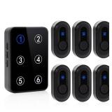 Wireless Caregiver Pager Call Button Nurse Call System 500Ft Range with LED Number Display for Elderly/Patient/Disabled at Home/Hospital/Clinic(6 Waterproof Call Button & 1 Receiver) - Retail: $45