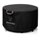 QH.HOME Fire Pit Cover Round, 100% Waterproof, 600D Strong Tear Resistant, Outdoor Firepit Covers Round Fits 33\",34 inch ,35 inch,36 inch Fire Pit Cover, 36â Dia X 20âH -Black . - Retail: $