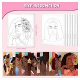 Sherr 30 Pcs Pre Drawn Canvas for Painting,Afro Queen Preprinted Stretched Cotton Canvas Bulk for Adults,DIY Pre Drawn Outline for Valentines Couple Date Night Sip and Paint Party Favor - Retail: $35