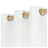 LAMIT White Linen Curtains 84 inch Length for Living Room, Thermal Insulated Soft Thick Curtains Light Filtering Privacy Grommet Window Drapes for Bedroom/Farmhouse, Set of 2 Panels, W52 x L84 - Retai