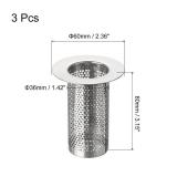 Uxcell 3Pcs Bathroom Sink Strainer, Fit for 1.42\"-2\" Drain Hole, 80mm/3.15\" Deep Stainless Steel Sink Strainer for Shower and Floor Drain - Retail: $13