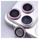 BCBOPE for iPhone 17 Pro/17 Pro Max Camera Lens Protector Bling Diamond Aluminum Alloy Metal Ring Tempered Glass Lens Cover Accessories (Pink, for iPhone 17 Pro/17 Pro Max) - Retail: $8
