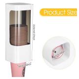 Molain Cup Dispenser Wall Mounted, Bathroom Cup Holder for 3oz-5oz Disposable Paper and Plastic Cups, Water Cooler Cup Dispenser with Adhesive Plate, Ideal for Home, Office, Gym, and More - Retail: $1