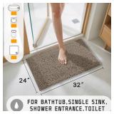 Yimobra Washable Bathroom Rugs, Super Soft & Absorbent Chenille Bath Mat for Floor & Carpet, Quick Dry Non Slip Bath Mat for Tub Shower, 32\"x20\",Camel - Retail: $21