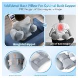 Pyurifai Crochet Pillow for Lap Support - Reading Pillow for Laptop with Extra Back Pillow for Support, Enlarged Gaming Pillow for Lap, Multi-Purpose Reading Pillow for Gaming/Working/Crocheting, Grey