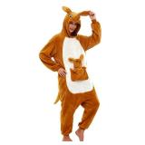 Jeyfull Unisex Adult Animal Onesie Pajamas Kangaroo Slim Fit Halloween Costume One Piece Sleepwear Homewear Cosplay Suit - Retail: $27