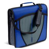 BLACK NOT BLUE Case-it Mighty Zip Tab School Zipper Binder | 3-Inch O-Rings, 600-Sheet Capacity, 5-Subject Expanding File Folder, Multiple Pockets & Storage Organizer, Shoulder Strap | D-146 Midnight 