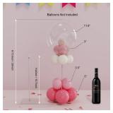 YALLOVE Clear Acrylic Tabletop Balloon Stand Kit, 15.75 Inch 4 pack Balloon Stick Holder with Base for Table Top Centerpiece Party Decoration (Balloons Not Included) - Retail: $20