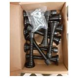 HOMOTEK 12 Pack Black Spring Door Stops,3-1/8\" Heavy Duty - Flexible Door Stopper with Low Mounted Black Rubber Bumper Tips - Retail: $15