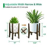 Rnined Plant Stand Indoor, Bamboo Plant Shelf, Adjustable Corner Plants Flower Holders Single Floor Plant Stand, Fits 8 to 12 Inches Pots,(Pot & Plant Not Included)(walnut) - Retail: $23