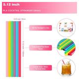 [100 Pcs] Colorful Disposable Cocktail Short Straws - 5.12