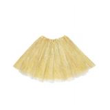 3 Layers Tutus for Women Adult, Classic Elastic Tulle Tutu Skirts Gold or Silver Foil Printed Tutu for Halloween Party Running Gold - Retail: $15