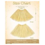 3 Layers Tutus for Women Adult, Classic Elastic Tulle Tutu Skirts Gold or Silver Foil Printed Tutu for Halloween Party Running Gold - Retail: $15