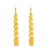 Spiral Taper Candle Twisted Candlesticks -7.5 INCH Short Candle Sticks Unscented Tapered Candles for Holiday Household Wedding Party(2X-Cream Yellow) - Retail: $13