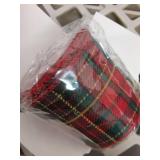 Christmas Wired Edge Plaid Ribbon 2.5 Inches Black and White Buffalo Wrapping Ribbon Gingham Ribbon for Christmas Tree Wreath Gift Wrapping, Crafts, and Decorations(Red with Green and Gold Line Plaid)