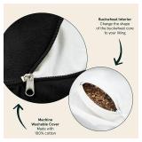 Retrospec Sedona Zafu Meditation Cushion Filled w/Buckwheat Hulls - Yoga Pillow for Meditation Practices - Machine Washable 100% Cotton Cover & Durable Carry Handle, Crescent, Black - Retail: $27